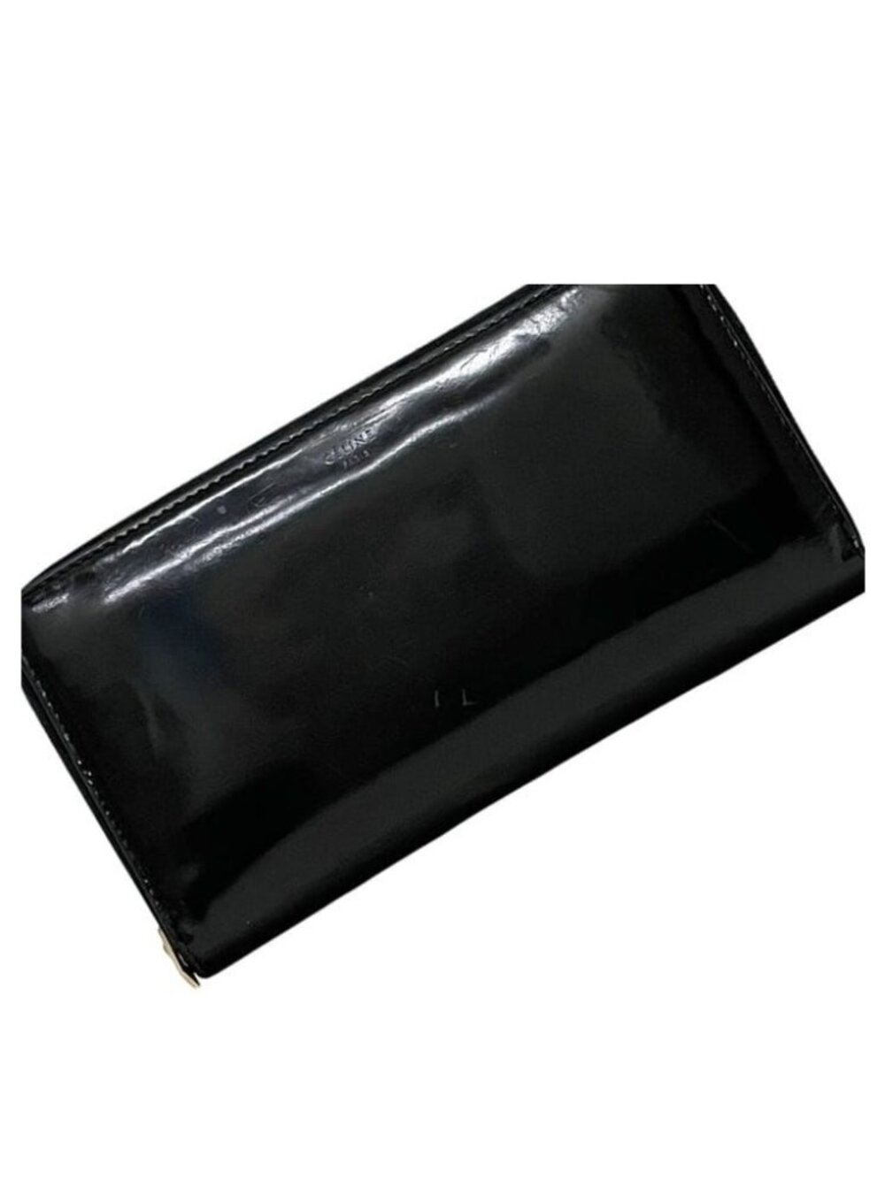 Celine Zip Around Wallet Large Zipped Leather Black